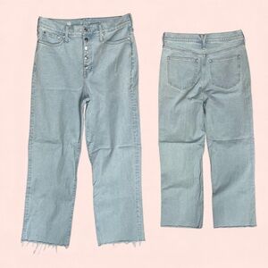 J. Crew Women Sz 30 Jeans Full length Slim Wide Leg Light Blue Wash EUC #BZ751